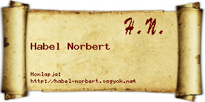 Habel Norbert névjegykártya